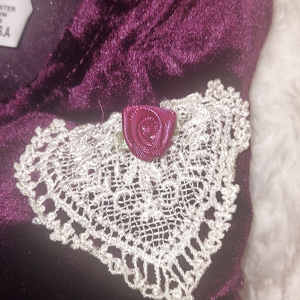 Vintage Elegant Purple Velvet 3T Dress - Picture 3 of 4